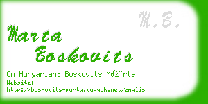 marta boskovits business card